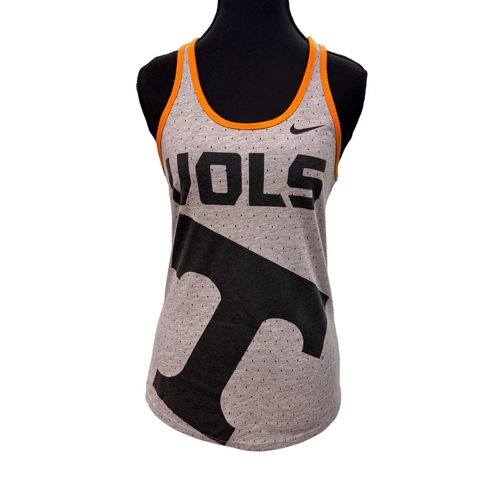 Nike Tennessee Volunteers Racerback Tank Top Gray Orange Trim Vols‎